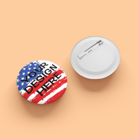 Round Button – 3 Diameter with Safety Pin Clasp